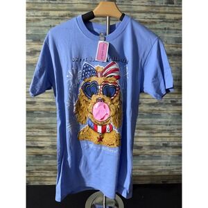 Simply Southern Graphic T-Shirt Small Blue New Sweet Land of Liberty Patriotic